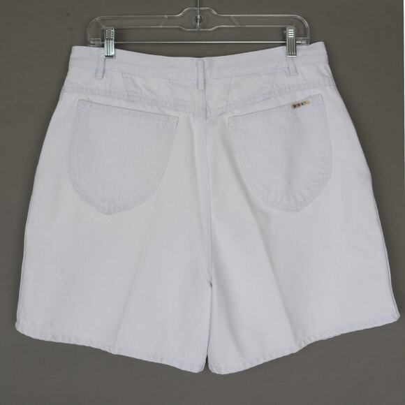 Vintage 80s Bill Blass Light Denim High Waist Long Jean Shorts L - Picture 5 of 9